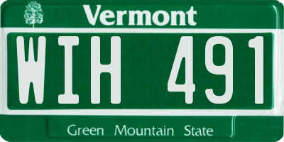 VT license plate WIH491