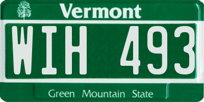 VT license plate WIH493
