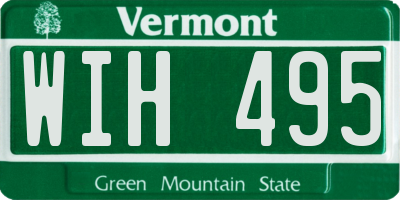 VT license plate WIH495