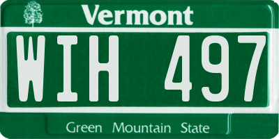 VT license plate WIH497