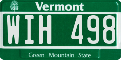 VT license plate WIH498