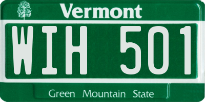 VT license plate WIH501