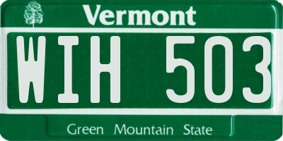 VT license plate WIH503