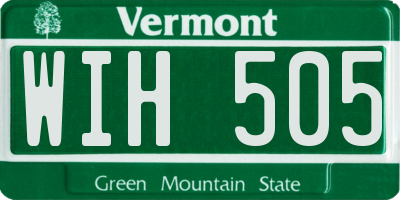 VT license plate WIH505