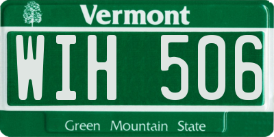 VT license plate WIH506
