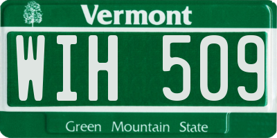 VT license plate WIH509