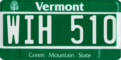VT license plate WIH510