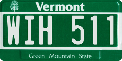 VT license plate WIH511
