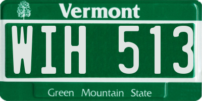 VT license plate WIH513