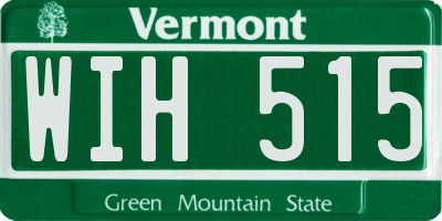 VT license plate WIH515