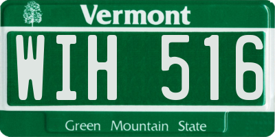 VT license plate WIH516