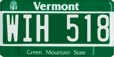 VT license plate WIH518