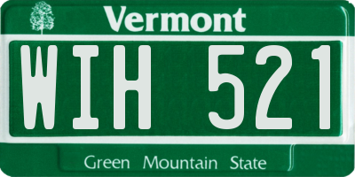 VT license plate WIH521