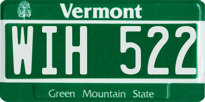VT license plate WIH522