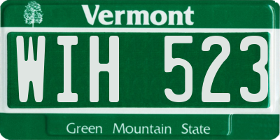 VT license plate WIH523