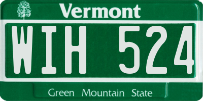 VT license plate WIH524