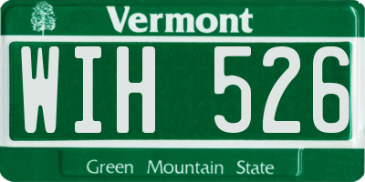 VT license plate WIH526