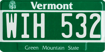 VT license plate WIH532