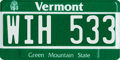 VT license plate WIH533