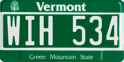 VT license plate WIH534
