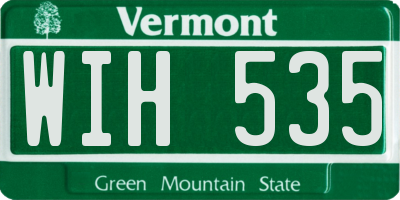 VT license plate WIH535