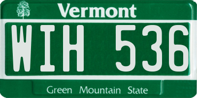 VT license plate WIH536