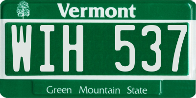 VT license plate WIH537