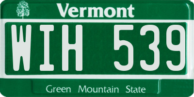 VT license plate WIH539