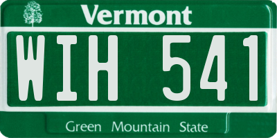 VT license plate WIH541
