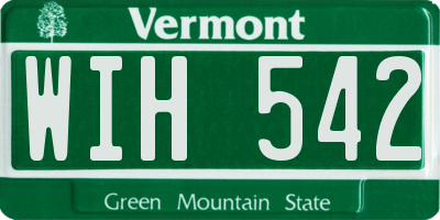 VT license plate WIH542