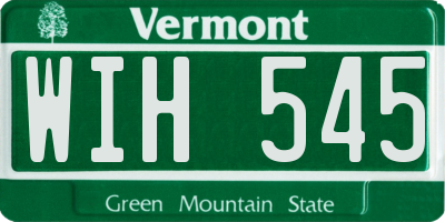 VT license plate WIH545