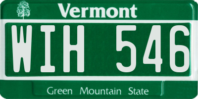VT license plate WIH546