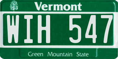 VT license plate WIH547
