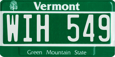 VT license plate WIH549