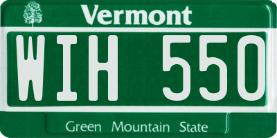 VT license plate WIH550