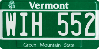 VT license plate WIH552
