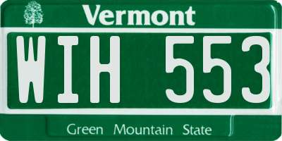 VT license plate WIH553