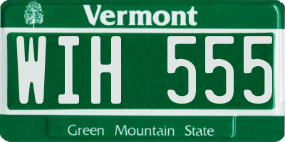 VT license plate WIH555