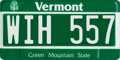 VT license plate WIH557