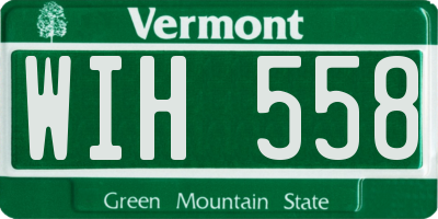 VT license plate WIH558