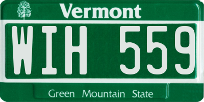 VT license plate WIH559