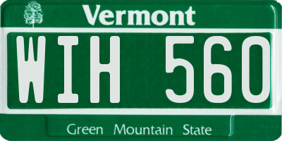 VT license plate WIH560