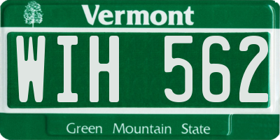 VT license plate WIH562