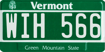 VT license plate WIH566
