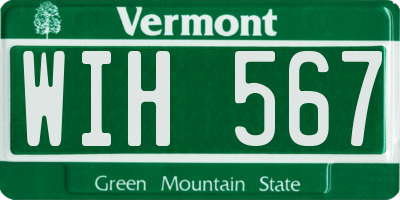 VT license plate WIH567