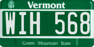 VT license plate WIH568