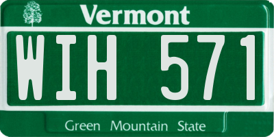 VT license plate WIH571