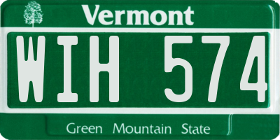 VT license plate WIH574