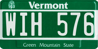 VT license plate WIH576