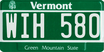 VT license plate WIH580